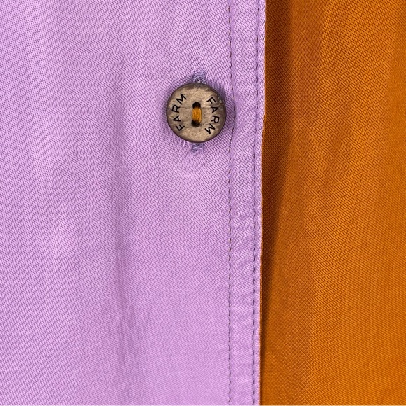 Farm Rio for Anthropologie Puff Sleeve Button Down Women’s M Color Block - Picture 7 of 16
